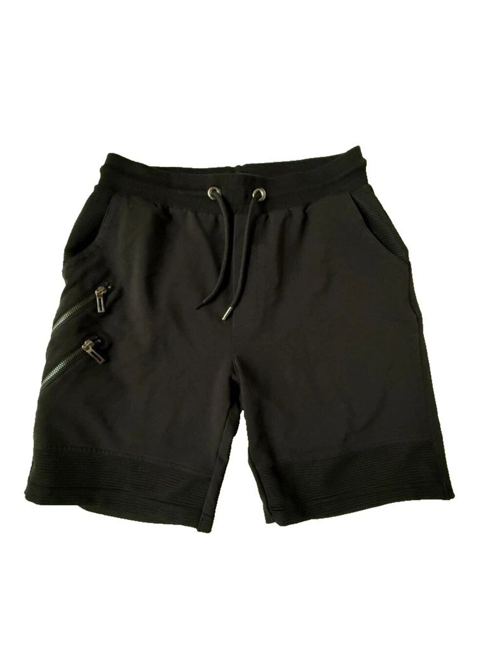 Maceoo Mens M 3 Athletic Shorts Black Exposed Zipper Moto Designer Streetwear